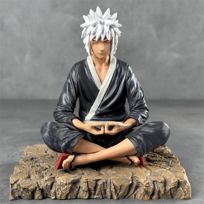 นารูโตะ GK การทําสมาธิ Jiraiya ผมสีขาวเยาวชน Jiraiya อะนิเมะรูปเดสก์ท็อปตกแต่ง