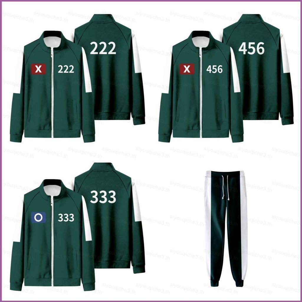 SY3 Squid Game Season 2 หมายเลข 456 222 333 390 show sweatpants zipper Sweatshirt coat jacket Unisex