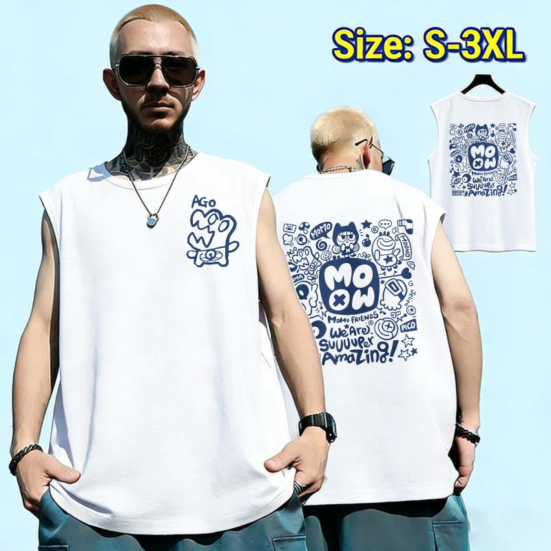 Sea.Tee แขนกุด เสื้อยืด oversize ผ้าCotton 100% เสื้อกีฬา ลายพิมพ์แฟชั่น” MOMO”สบายและนุ่ม ราคา ถูกที่สุด ดีลบีเคเค