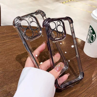 หรูหราชุบถุงลมนิรภัยสําหรับ iPhone 17 16 15 14 13 12 11 Plus 17Air Pro Max ฝาครอบเกราะ