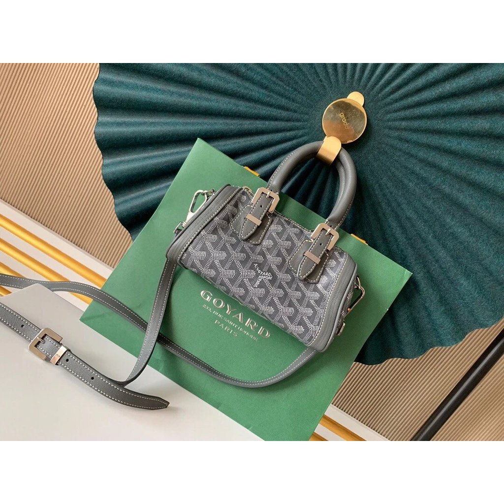 Goyard goyard mini Boston หมอนกระเป๋าสุนัขฟันกระเป๋าเดินทางกระเป๋าถือไหล่แนวทแยงผู้ชายผู้หญิงสไตล์เด