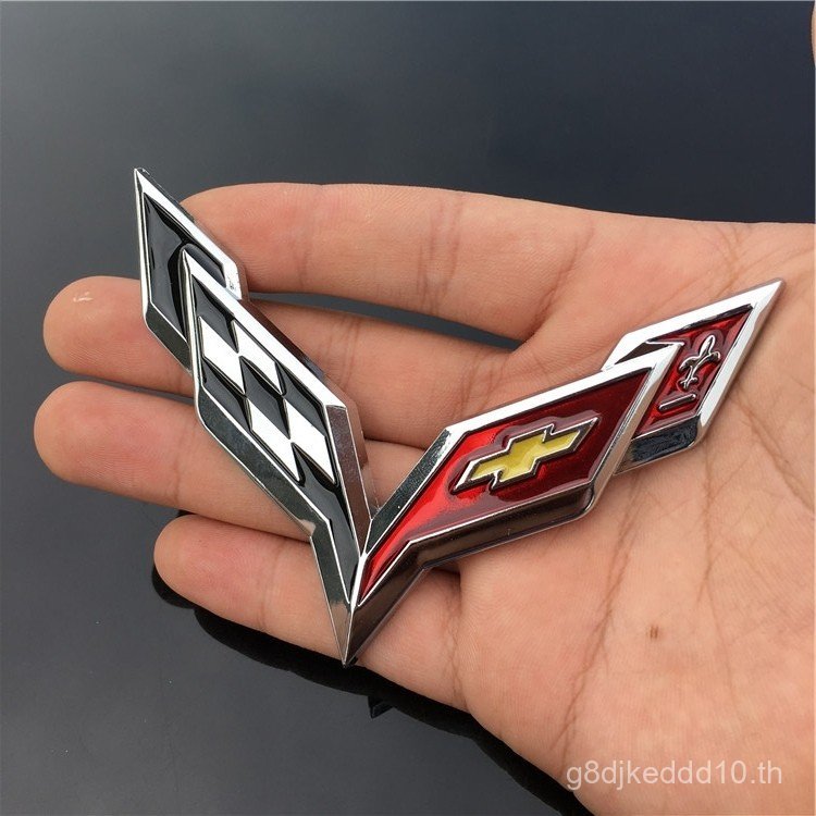 Corvette F1 สติกเกอร์รถเหมาะสําหรับ Chevrolet Cruz Mairuibao ดัดแปลงสติกเกอร์รถโลหะ F1 โลโก้รถ