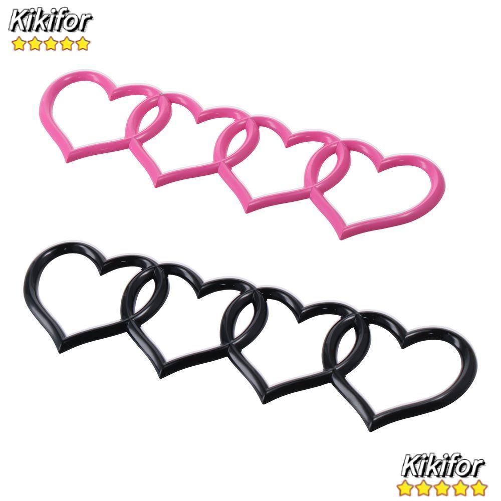 KIKIFOR Love Heart โลโก้,สีดํา,สีชมพู ABS ด้านหลังสัญลักษณ์,รถเปลี่ยน 8.58*2.76in ด้านหลังหางป้ายสํา