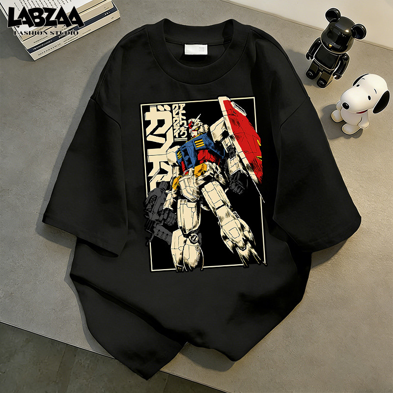 【จัดส่งจากกรุงเทพฯ】LABZAA มาใหม่✨เสื้อยืดลายหุ่นยนต์ ทรงหลวม ระบายอากาศ ใส่สบาย YG1612