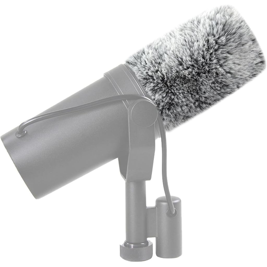 LEFXMOPHY SM7B กระจกสําหรับ Shure SM7B SM7dB Vocal ไมโครโฟน Pop Filter, สีเทา Furry Wind Muff Deadca