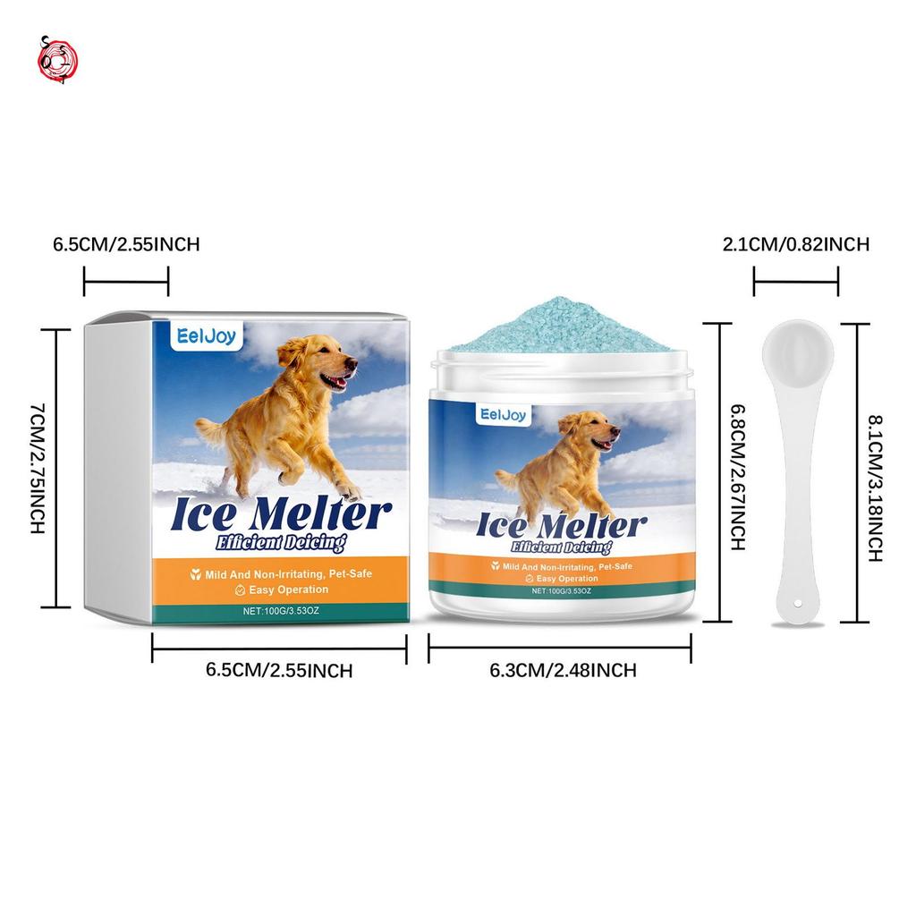 Pet Friendly Ice Melter 100g Safe Deicer สําหรับแมวสุนัขสูตรเป็นมิตรกับสิ่งแวดล้อม