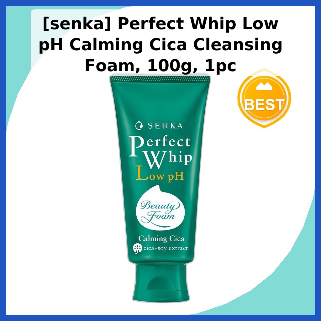 [senka] Perfect Whip Low pH Calming Cica Cleanser Foam, 100g, 1 ชิ้น / โฟมล้างหน้าเกาหลี / สูตร Low 