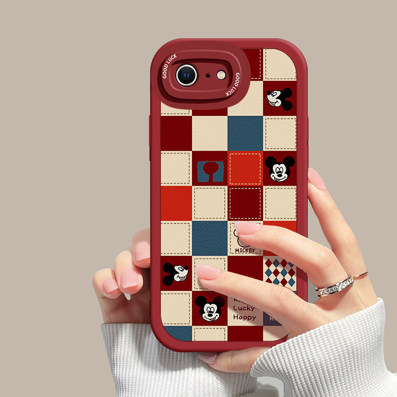 เหมาะสําหรับ Apple 8 เคสโทรศัพท์ iPhone13 สไตล์ใหม่ 12/15promax Lattice 17air Mickey 16E การ์ตูนสร้า
