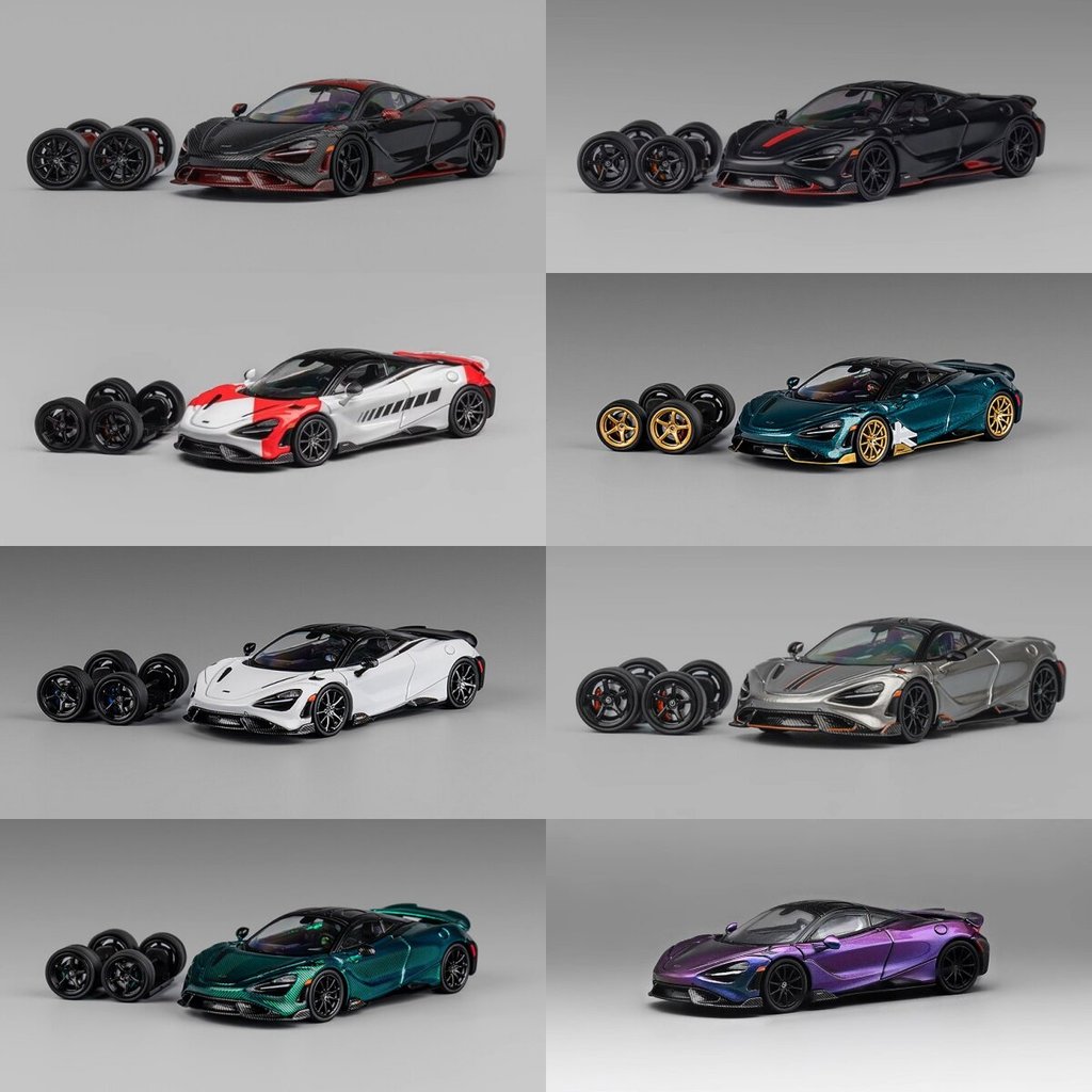 คลังสินค้าพร้อมบางส่วน CM 64 McLaren McLaren 765LT โมเดลรถ McLaren สีขาว