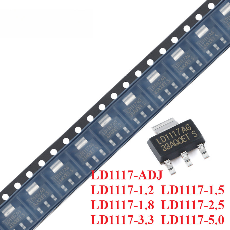 10pcs LD1117 LD1117AG 1.2 V/1.5 V/1.8 V/2.5 V/3.3 V/5.0 V 1A LD1117-1.2 LD1117-1.8 LD1117-3.3 LD1117