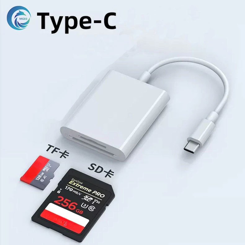MGBB Type-c to TF+SD ตัวอ่าน OTG sd card reader เครื่องอ่านการ์ดพอร์ตเดียว การ์ด SD กล้องเครื่องอ่านการ์ด