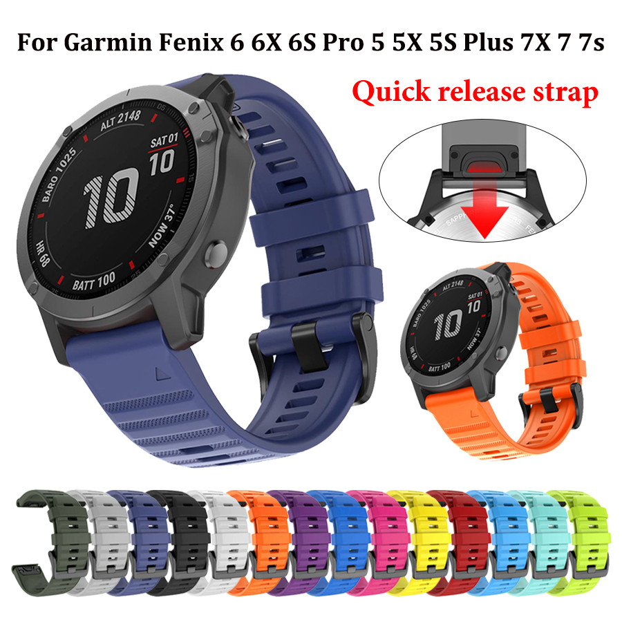 22 26mm Silicone Smart Watch Band for Garmin Fenix 6 6S 6X 7X 7 Pro 5 5X 5S 3HR 955 Quick Strap Feni