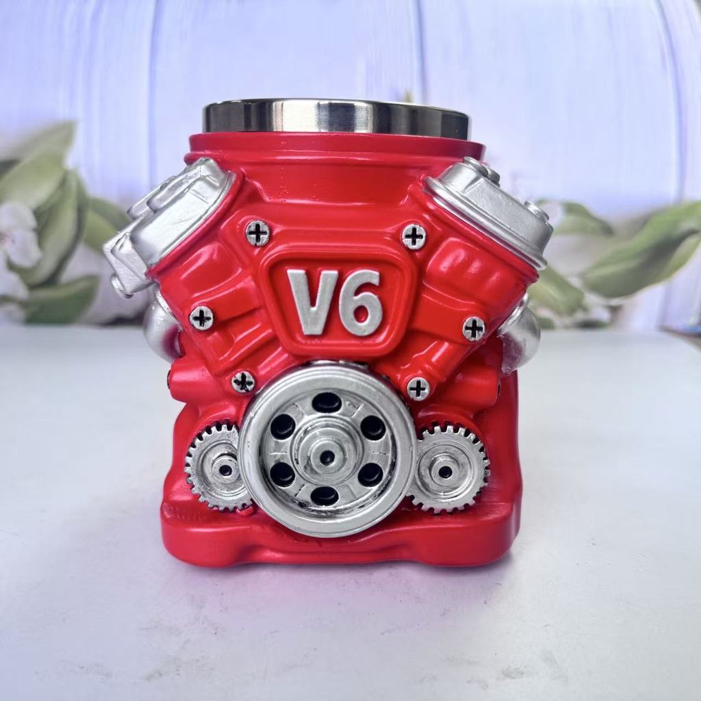 New Product V6 Engine Stainless Steel 3D MugV6Engine resin cup