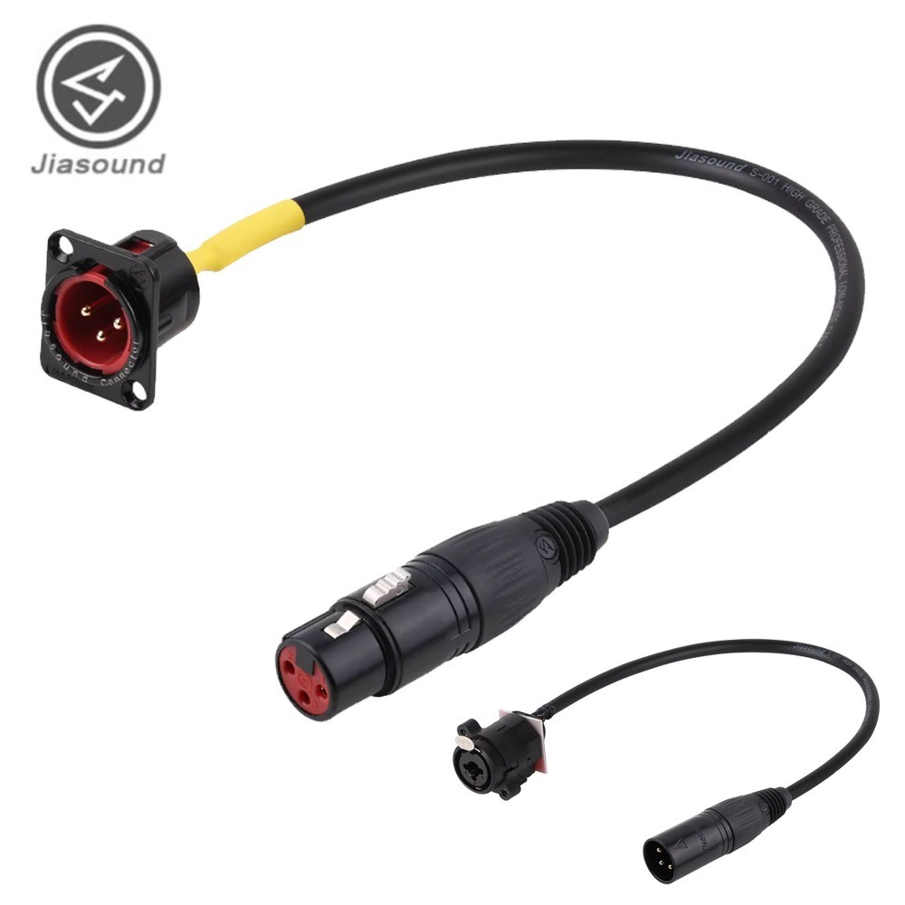 Jiasound D-type สามคอร์ XLR หญิงเป็น XLR ชายสายต่อคุณภาพสูงสายลําโพงทองแดงบริสุทธิ์ XLR ถึง 6.3 มม.6.35 มม.