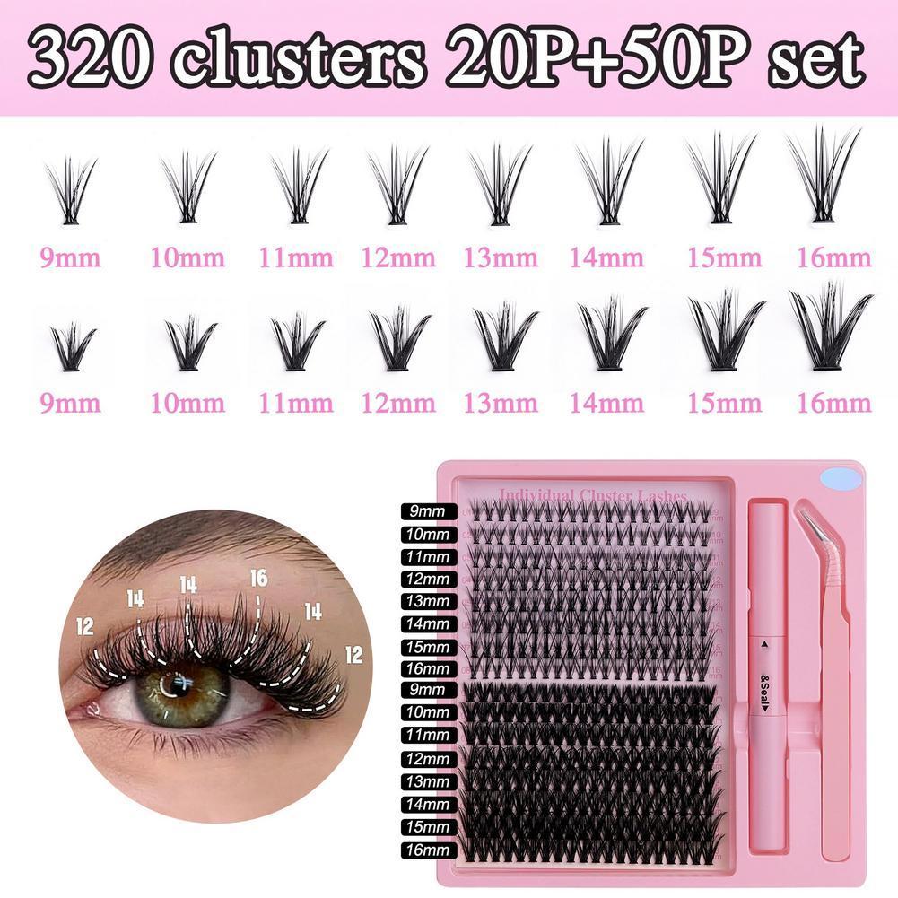 Clusters Eyelash ขนตาปลอมขนตาหนังสือชุด Lashes Eyelash คุณภาพนุ่มส่วนบุคคล H6r1
