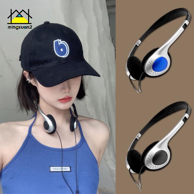 Mingxuan2 บุคลิกภาพ Retro หูฟัง Millennium Y2K สไตล์หูฟังชุดหูฟัง Over Ear Earbud แฟชั่นชุดหูฟังแบบม