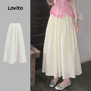 Lovito  กระโปรงน่ารัก ลายพักผ่อน กระโปรงฤดูใบไม้ผลิ/ฤดูร้อน …