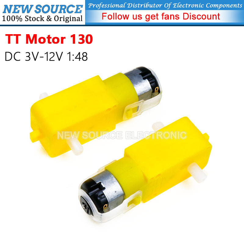 [1 ชิ้น] TT Motor 130 สมาร์ทรถหุ่นยนต์เกียร์มอเตอร์สําหรับ Arduino DC 3V-12V 1:48 Deceleration มอเตอ