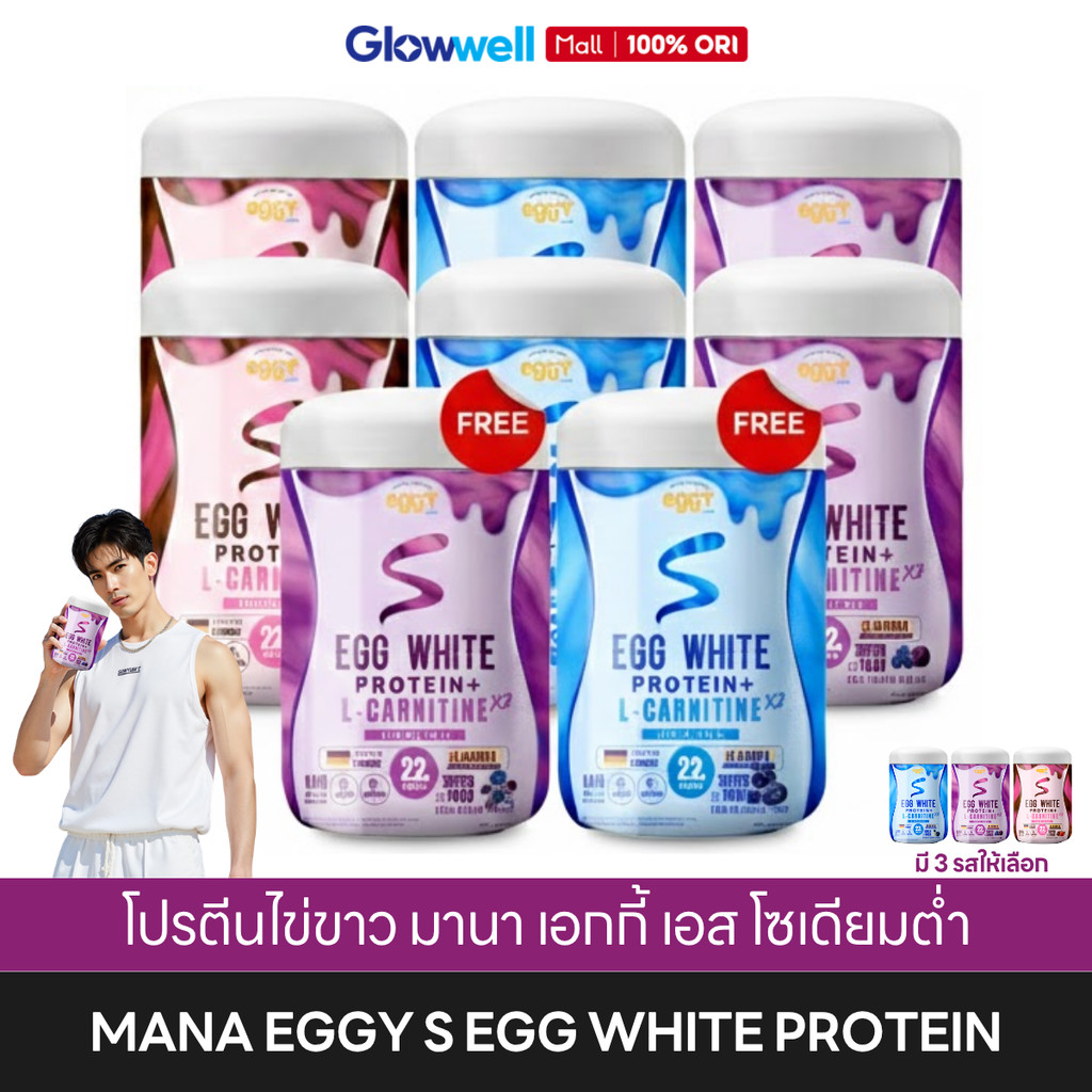 ⭐️ส่งด่วน⭐️MANA EGGY S Egg White Protein [6ฟรี2กระปุก] มานา โปรตีนไข่ขาว โปรตีนสนยุกต์ โปรตีนเสริม ด