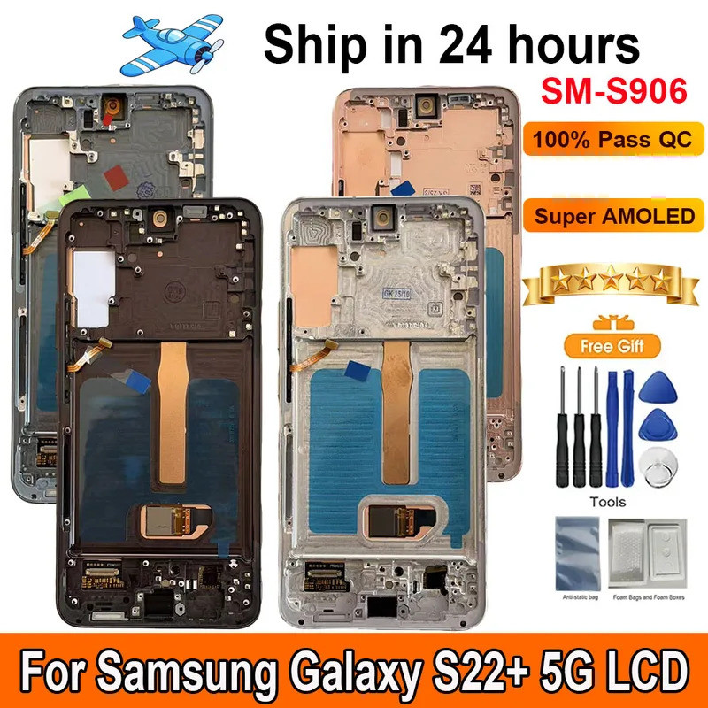 6.6AMOLED สําหรับ Samsung Galaxy S22 + 5G จอแสดงผล LCD หน้าจอสัมผัส LCD กรอบเปลี่ยน S22 Plus SM-S906