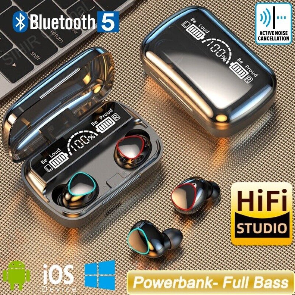 M10 5 1 Bluetooth Headphone Wireless Earphone Gaming Earbuds TWS Earfone Bluetooth 9D Sound LED Disp