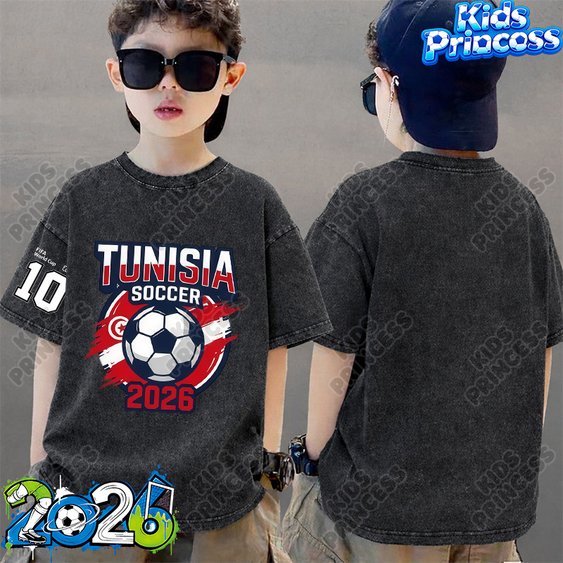 COD 2026 world cup jersey คอกลม เสื้อเด็ก kids Distressed T-shirt ผ้าฝ้าย เสื้อผ้าเด็ก t-shirt W8