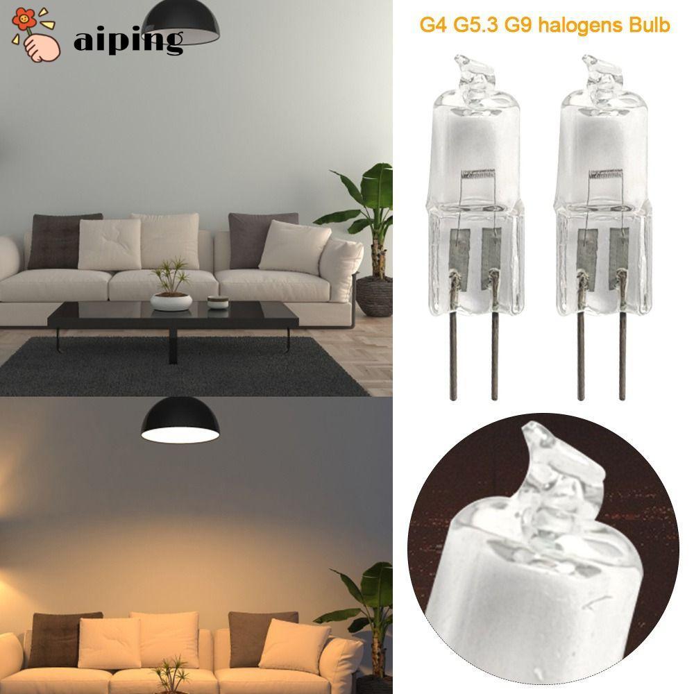 AIPING 5 ชิ้น G4 G5.3 G9 หลอดฮาโลเจน, หรี่แสงได้ 12V/220V, 2023 10W 20W 35W 40W เหมือนจริง