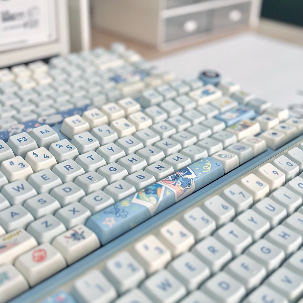 MDA ความสูง Stitch Cinnamon Dog ธีมน่ารัก 95 ปุ่ม PBT Sublimation Keycap Hi75 Hi8