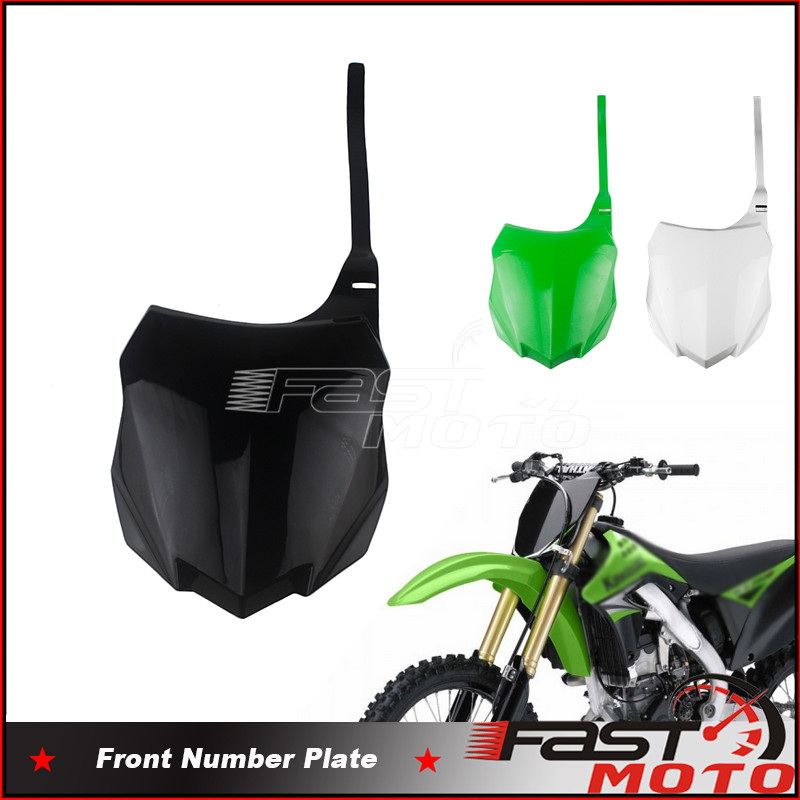 Zรถจักรยานยนต์ Motocross Supermoto Enduro พลาสติกแผ่นหมายเลขด้านหน้า Fairing หน้ากากสำหรับ Kawasaki 