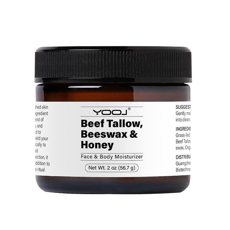 Beef Tallow and Honey Face Moisturizer for Face & Body - Organic Beef Tallow Moisturizer with Tallow