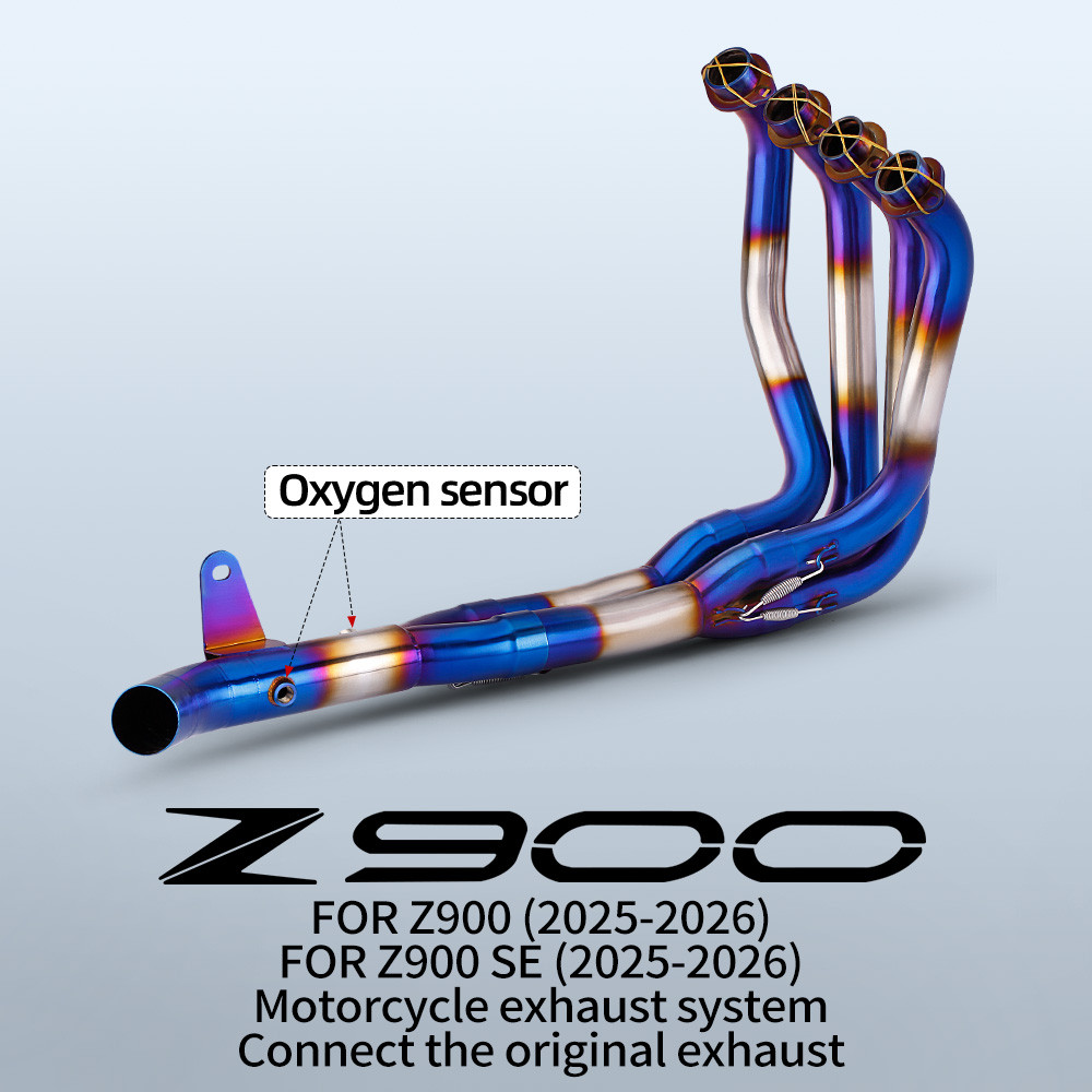 สําหรับ Z900 Z900SE รถจักรยานยนต์ท่อไอเสียด้านหน้าพร้อมพอร์ตเซ็นเซอร์ O2 คู่เชื่อมต่อกับท่อไอเสียเดิม