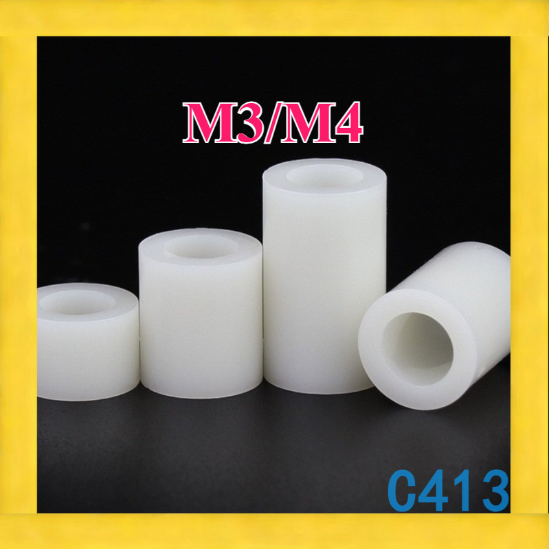 ฉนวนกันความร้อน abs คอลัมน์ pcb สีขาว ไนลอนแยกคอลัมน์แขนปะเก็นพลาสติกคอลัมน์รอบกลวงคอลัมน์ตรง spacer