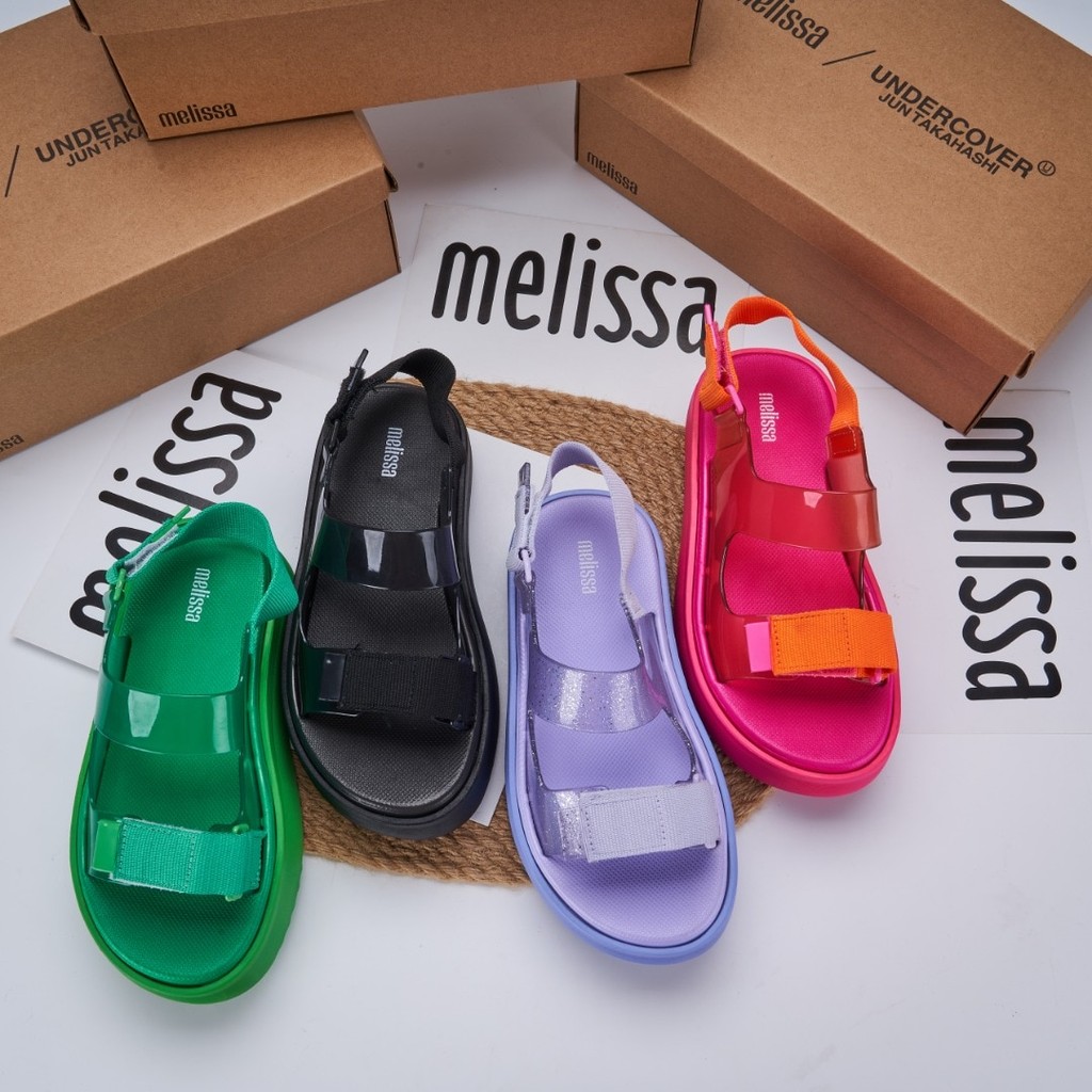 Melissa Muffin Thick Sole Sandals Women's Casual Sports Shoes 2023 Candy Color Leopard Print Brave B