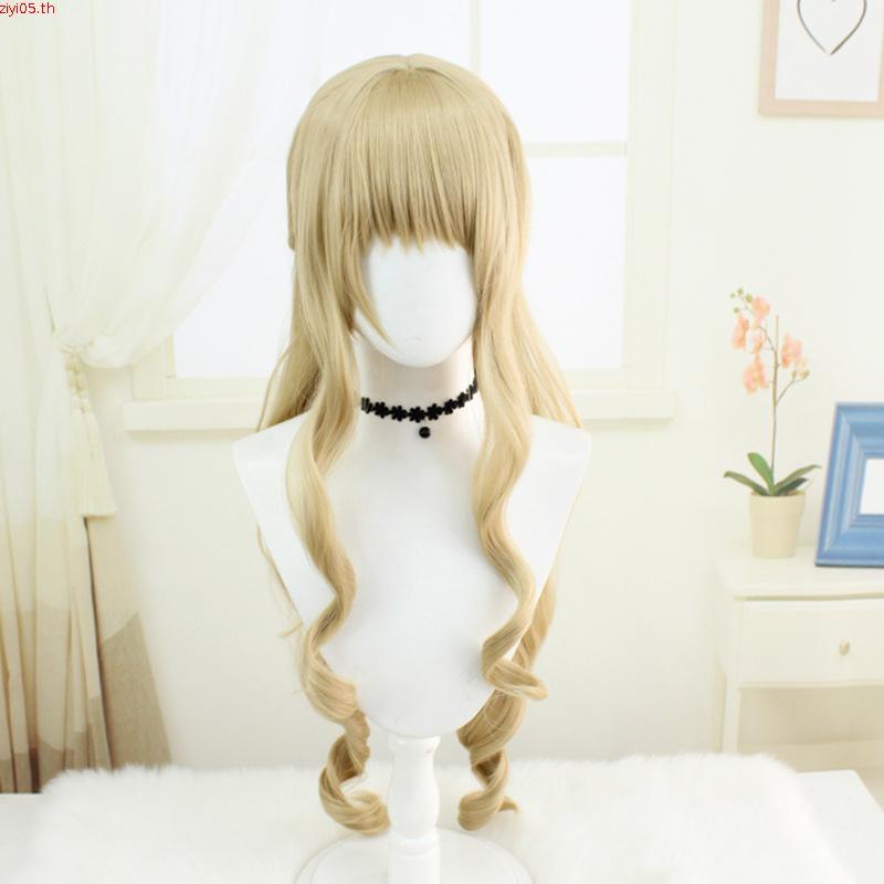 【Manmei】Genshin Impact Fontaine Navia Cosplay Wig 95cm Long Curly Linen Gold Hair Anime Cosplay Wig 
