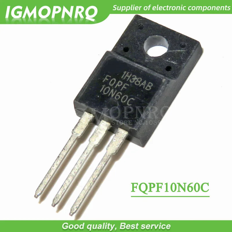 10pcs จัดส่งฟรี FQPF10N60C 10N60C 10N60 600V 9.5A MOSFET N-Channel ทรานซิสเตอร์ TO-220F ใหม่เดิม