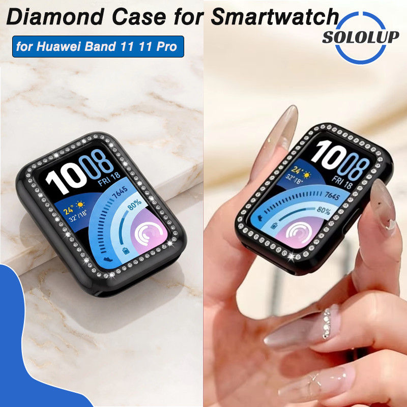 กรณี PC เพชร for Huawei Band 11 / Huawei Band 11 Pro / Huawei Band 10 9 8 เคส สมาร์ทว็อช อุปกรณ์ปกป้องกันหน้าจอรู
