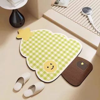 พร้อมส่ง พรม 40x60CM พรมห้องน้ํา วัสดุดินน้ำตาลจากซิลิกา รูปทรงบ้านน่ารัก กันลื่น ทนต่อการขีดข่วนและสกปรก