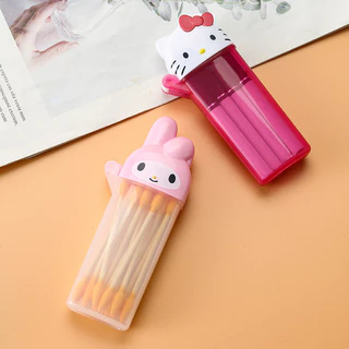 1ชิ้น น่ารัก คิตตี้ & ของฉัน ทํานอง กล่องเก็บ,ไม้จิ้มฟันการ์ตูนน่ารัก / ที่ใส่สําลี, ภาชนะขนาดเล็กแบบพกพาสําหรับเดินทางและการใช้งา