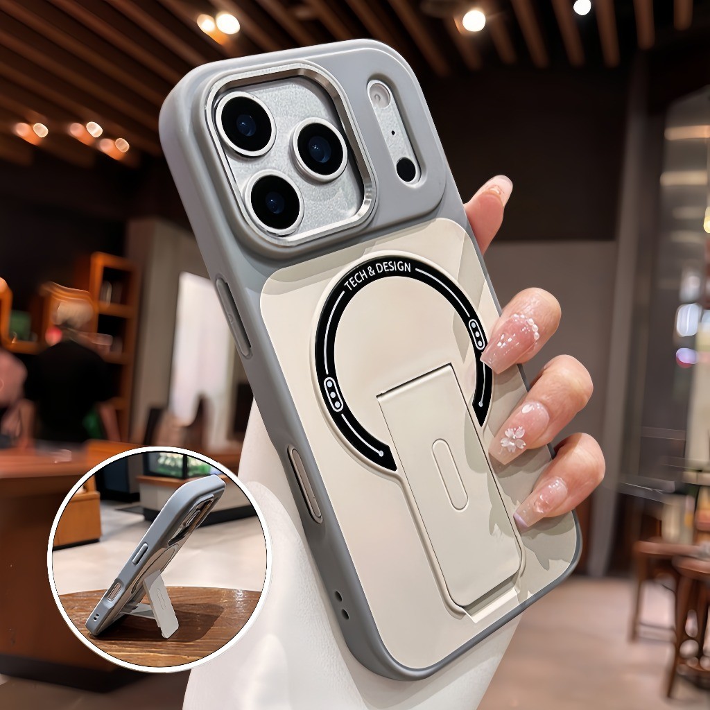 เคสขาตั้งแบบด้านหรูหราสําหรับ ไอโฟน 17 16 15 14 13 มือโปร สูงสุด ฝาครอบกันกระแทกซิลิโคน