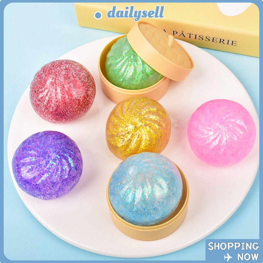 DAILY Dumpling Squishy ของเล่น,ความวิตกกังวลบรรเทานุ่มความเครียดบรรเทาคริสตัล Bun,สร้างสรรค์น่ารักด้