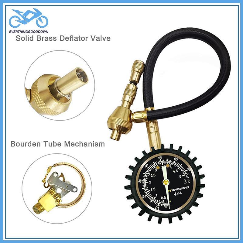 EVER เครื่องวัดความดันอัตโนมัติ 75Psi ยาง Tyre Rapid Deflator โลหะ Manometer สําหรับ Camping Offroad