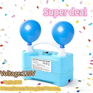 【Ready Stock】110V Electric Birthday Balloon Pump Blue Balloon Air Pump Double Nozzle Balloon Machine Pump Electric Happy Birthday Decorations Party Supplies Party Needs