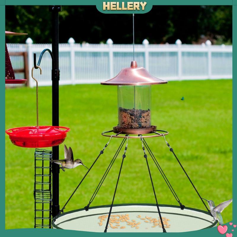 [HelleryPH] ถาดป้อนนกแบบแขวน No Mess Catcher Hoop โพลีเอสเตอร์ทนทานกลางแจ้ง Feeder สําหรับ Birdhouse