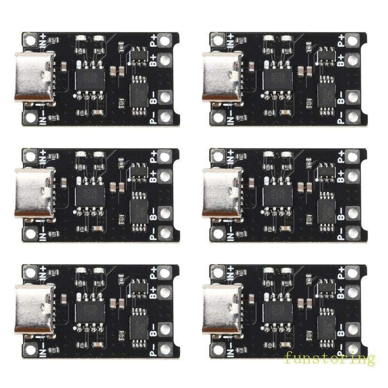 FUN 4-8V Type C TP4056 1 2A โมดูลชาร์จบอร์ดพร้อมป้องกัน