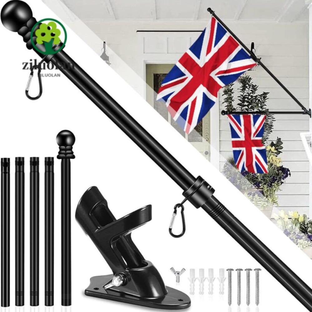 Ziluolan 6ft Flag Pole Holder แบบพกพาฐานเสาธงติดผนัง Telescopic Flag Pole