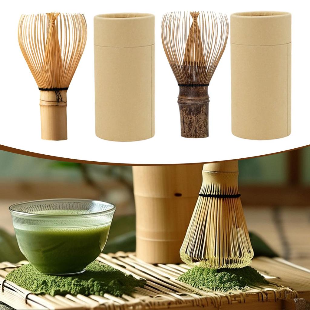[mibum01eb] Matcha Whisk Handmade Bamboo แบบดั้งเดิม Matcha Whisk Holder Green Teaware Stirrer ด้ามจ