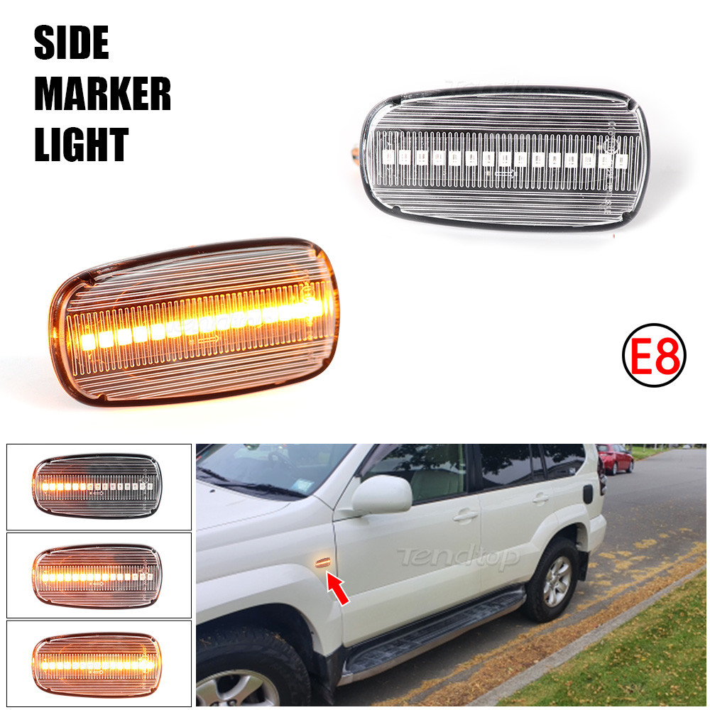 หลอดไฟเลี้ยวไดนามิกLEDสําหรับToyota Prius Kluger Wish RAV4 Altezza Crown LandCruiser Isis Lexus2ชิ้น