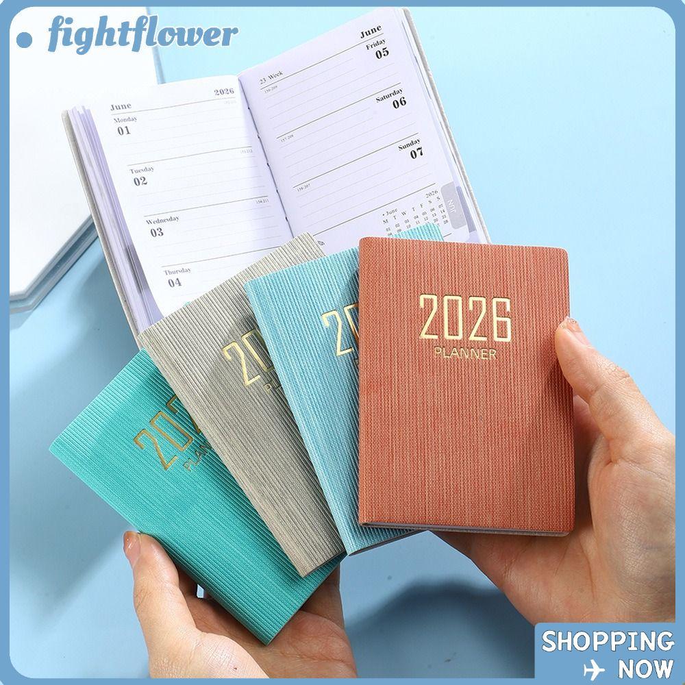 หนังสือการนัดหมาย FIGHT, Pocket A7 2026 Agenda Book, Mini with Calendar To Do List English Notepad S