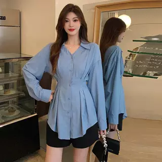 Red Berryเสื้อเชิ้ตแขนยาวเข้ารูปช่วงเอว มีปก ดีไซน์เรียบหรูและช่วยให้ดูผอมเพรียว99321