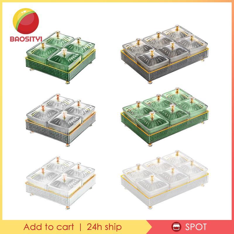 [ความเบา1] จานผลไม้จานเสิร์ฟที่ถอดออกได้พร้อมฝาปิดจานผลไม้ออแกไนเซอร์แบ่งถาดเสิร์ฟจานผลไม้สําหรับลูกอมถั่วผักขนมขนม